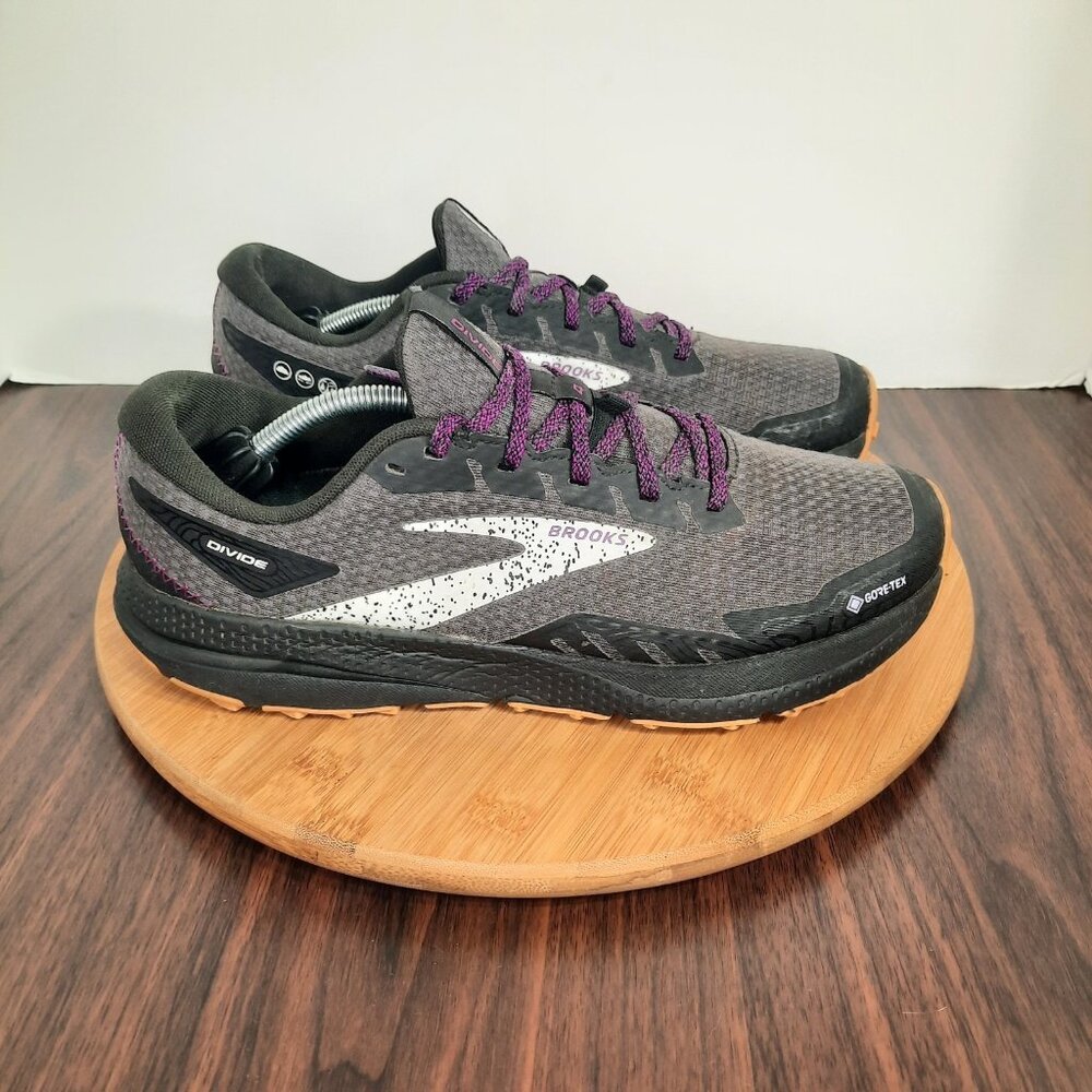 Brooks Gray and Purple Women's Trail Running Shoes